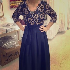 Never worn, navy blue dress